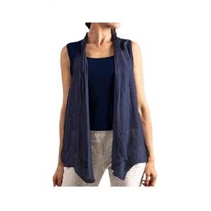 NEW GIGI MODA margherita two-piece silk vest in navy